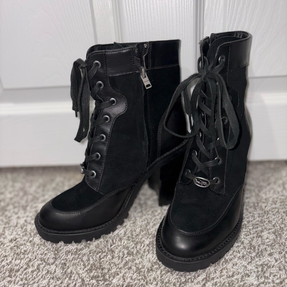 Coach bootie black G4235 black size 7.5 Hedy bootie black suede leather shoes